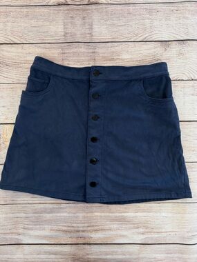 Express Navy Faux Suede Mini Skirt - Size 8